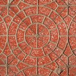 Beijing Sidewalk Tiles 3: Red glazed concentric circles