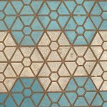 LiJiang Sidewalk Tiles: Blue and  white  polygons with incised hexagons -  LiJiang